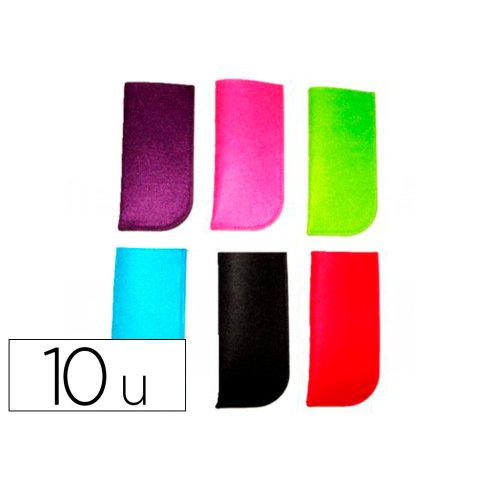 Feutrine sodertex etuis a lunettes 3mm 80x168mm 10 pcs  6 coloris assortis