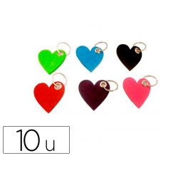 Feutrine sodertex porte-cles coeur 3mm diam. 55mm 10 pcs 6 coloris assortis