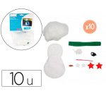 Kit feutrine sodertex bonhomme de neige bounty a    fabriquer 2mm 120x70mm 10     sachets individuels coloris