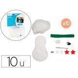 Kit feutrine sodertex bonhomme de neige bounty a    fabriquer 2mm 120x70mm 10     sachets individuels coloris