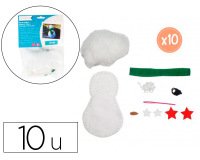 Kit feutrine sodertex bonhomme de neige bounty a    fabriquer 2mm 120x70mm 10     sachets individuels coloris