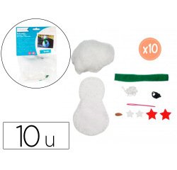 Kit feutrine sodertex bonhomme de neige bounty a    fabriquer 2mm 120x70mm 10     sachets individuels coloris