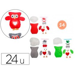 Kit feutrine sodertex hibou ozzy a fabriquer 2mm 24       sachets individuels 3 coloris assortis