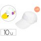 Casquette sodertex a customiser ajustable 10 pièces coloris blanc