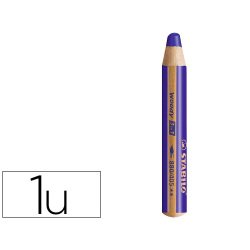 Crayon couleur stabilo woody 3in1 bois pefc multi-usage    toute surface ardoise tableau tout type coloris bleu outrem