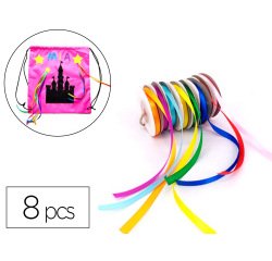 Rubans satin sodertex 1 face 6mm x 10 ml rouleau 8 coloris assortis 8 pcs