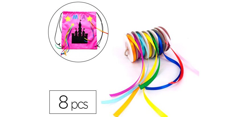 Rubans satin sodertex 1 face 6mm x 10 ml rouleau 8 coloris assortis 8 pcs