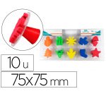 Tampons sodertex mon beau sapin en mousse double        densite avec poignee 75x75mm  10 pcs coloris assortis