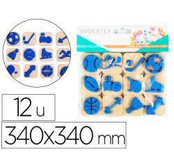 Pack de 12 mini tampons en mousse eva sodertex theme le  petit gymnaste diam. 340mm