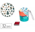 Tampons sodertex christmas 1,3mm + 1 encreur 32 pcs      tailles et coloris assortis