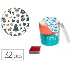 Tampons sodertex christmas 1,3mm + 1 encreur 32 pcs      tailles et coloris assortis