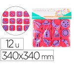 Pack de 12 mini tampons en mousse eva sodertex theme     destination lune diam. 340mm