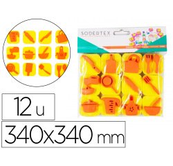 Pack de 12 mini tampons en mousse eva sodertex theme     toque chef diam. 340mm
