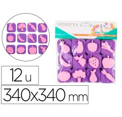 Pack de 12 mini tampons en mousse eva sodertex theme au  bon marche diam. 340mm