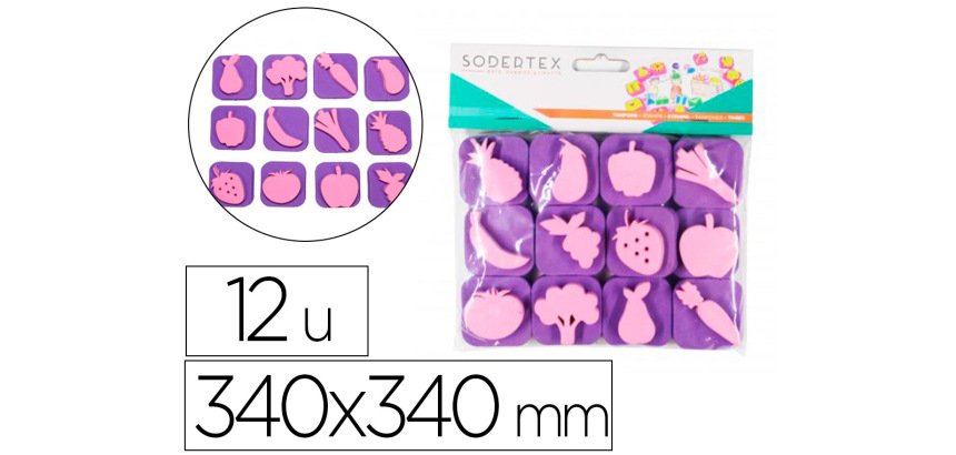 Pack de 12 mini tampons en mousse eva sodertex theme au  bon marche diam. 340mm