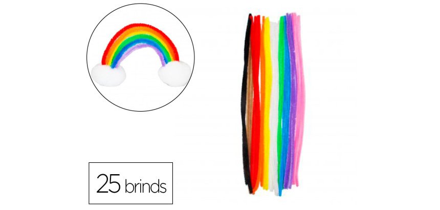 Pack chenilles sodertex 6mmx300mm 25 brins 10 coloris assortis