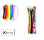 Pack chenilles sodertex 15mmx300mm 18 brins 10        coloris assortis