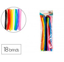 Pack chenilles sodertex 15mmx300mm 18 brins 10        coloris assortis