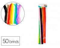 Pack chenilles sodertex 20mmx500mm 50 brins 10        coloris assortis