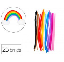 Pack chenilles sodertex diam. 8mmx l300mm 25 brins 10       coloris assortis