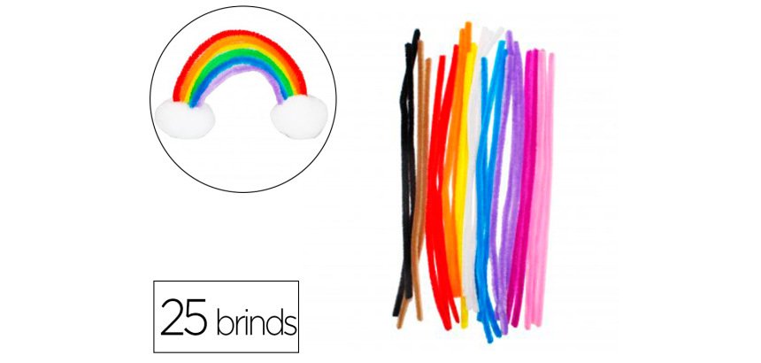 Pack chenilles sodertex diam. 8mmx l300mm 25 brins 10       coloris assortis