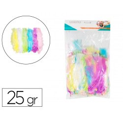 Plumes de dinde sodertex multicouleurs theme pastel    25g 12 a 18cm 6 coloris       assortis