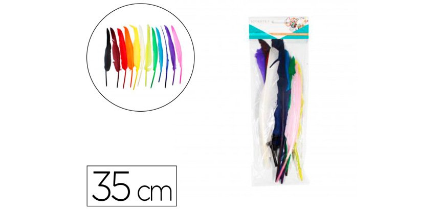 Plumes d'indiens sodertex 35 cm 12 coloris assortis