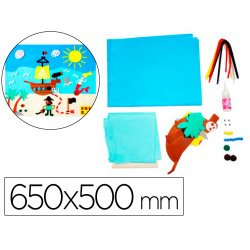 Kit tableau feutrine 3d sodertex mon 1er chef         d'oeuvre coeur de pirate      650x500mm