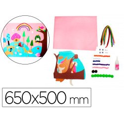 Kit tableau feutrine 3d sodertex mon 1er chef         d'oeuvre foret enchantee      650x500mm