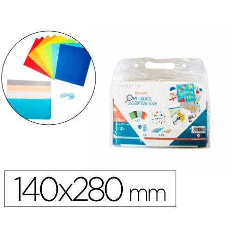 Kit diy sodertex 10 cahiers d'observation feutrine 1mm 40 coupons de 140x280mm 750 pcs  coloris assortis
