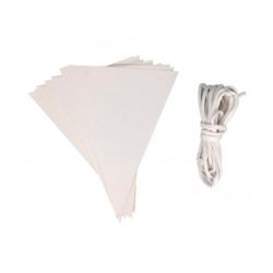 Guirletes fanions sodertex carton 250gm2 a customiser    150x200mm fanion et 3,8ml     guirlete coloris blanc 2 pcs