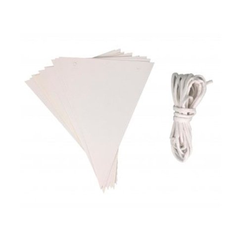 Guirletes fanions sodertex carton 250gm2 a customiser    150x200mm fanion et 3,8ml     guirlete coloris blanc 2 pcs