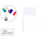 Drapeaux carton sodertex 120gm2 a customiser 100x160mm drapeau 30cm tige coloris     blanc 20 pcs