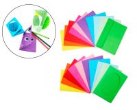 Cartes carton sodertex 230gm2 297x148mm 3 volets +          enveloppes papier 70gm2       100x150mm 10 coloris assortis