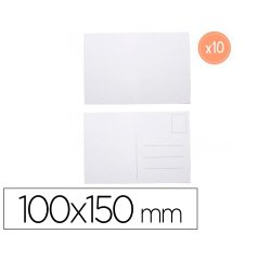 Cartes postales sodertex carton 250gm2 a customiser    100x150mm coloris blanc 10    pcs