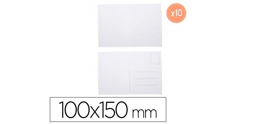 Cartes postales sodertex carton 250gm2 a customiser    100x150mm coloris blanc 10    pieces