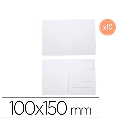 Cartes postales sodertex carton 250gm2 a customiser    100x150mm coloris blanc 10    pcs