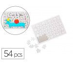 Puzzle carton sodertex 900gm2 a customiser avec trottoir 54 pcs 160x240mm coloris blanc   lot de 10