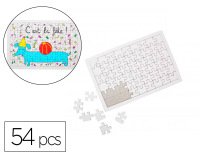 Puzzle carton sodertex 900gm2 a customiser avec trottoir 54 pcs 160x240mm coloris blanc   lot de 10