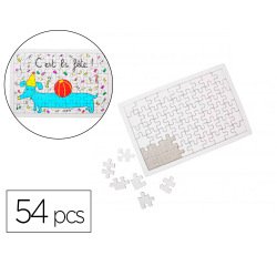 Puzzle carton sodertex 900gm2 a customiser avec trottoir 54 pcs 160x240mm coloris blanc   lot de 10