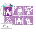Pochoirs sodertex il etait une foisà en plastique        incassable 5mm 140x140mm 6    pcs coloris assorti