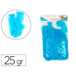 Plumes de dinde sodertex unicolore 25g 12 a 18 cm      coloris bleu