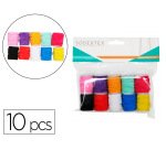 Bobines de fil sodertex polyester elastique 0,5mm x 5 ml 10 pcs coloris assortis