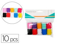 Bobines de fil sodertex polyester elastique 0,5mm x 5 ml 10 pieces coloris assortis