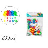 Chiffres en mousse eva sodertex adhesive 200 pcs     tailles et coloris assortis