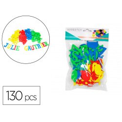 Lettres en mousse eva sodertex adhesive 130 pcs     tailles et coloris assortis