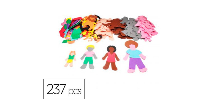 Familles du monde + coiffures et vetements sodertex mousse  eva 2mm kit 237 pcs