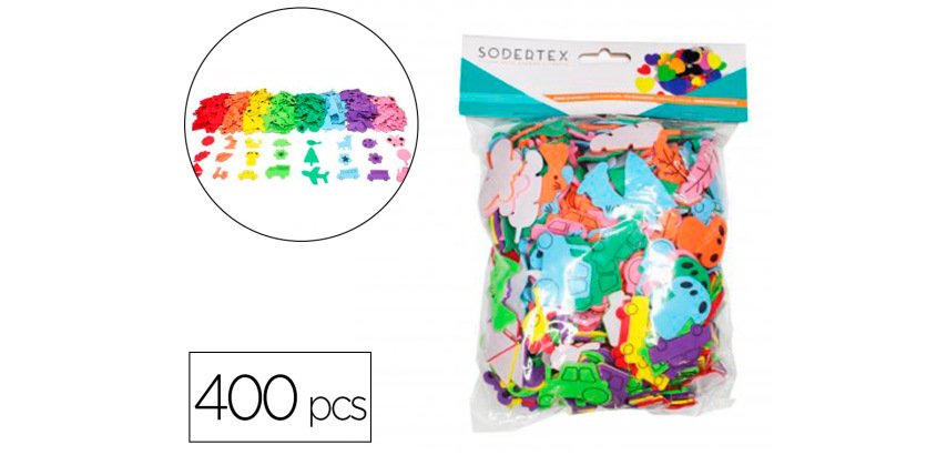 Gommettes sodertex eva adhesives 1,5mm 400 pieces 8  coloris assortis