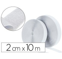 Bandes scratchs adhésives sodertex male et femelle boite distributrice 2cmx10m coloris bl anc