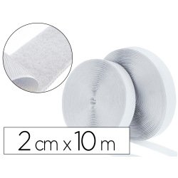 Bandes scratchs adhésives sodertex male et femelle boite distributrice 2cmx10m coloris bl anc